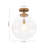 1-Light Ribbed Glass Globe Single Semi-Flush Mount