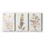 Neutral Botanical Study IV - Toile tendue sur mesure avec châssis - 3 pièces-1359828556
