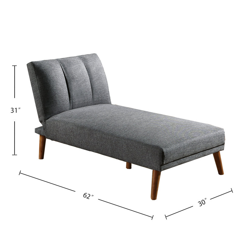 Chaise longue rembourrée Genoveffa, Mélange de polyester bleu-gris