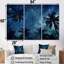 «Sapphire Magical Palm Tree Night», ensemble de reproduction d'art mural palmiers et palmiers-107763976-107763981