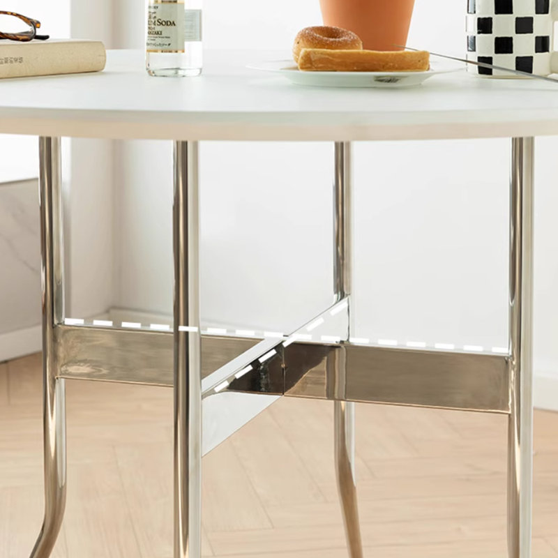 Une table ronde au design géométrique minimaliste moderne, H 29,52 po x L 43,3 po x l 43,3 po
