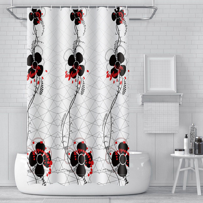 Rideau de douche avec crochets inclus