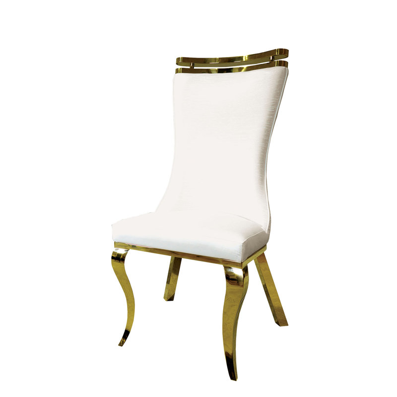 Chaise d'appoint Motoko (ensemble de 2), Blanc / Doré