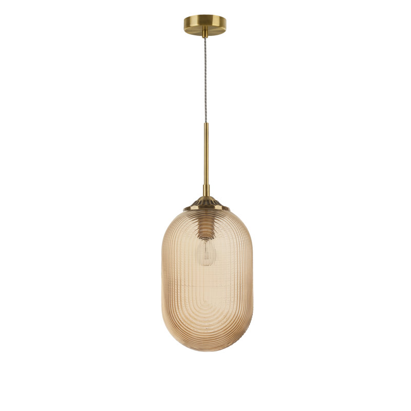 1 - Light Single Pendant, Gold, Amber