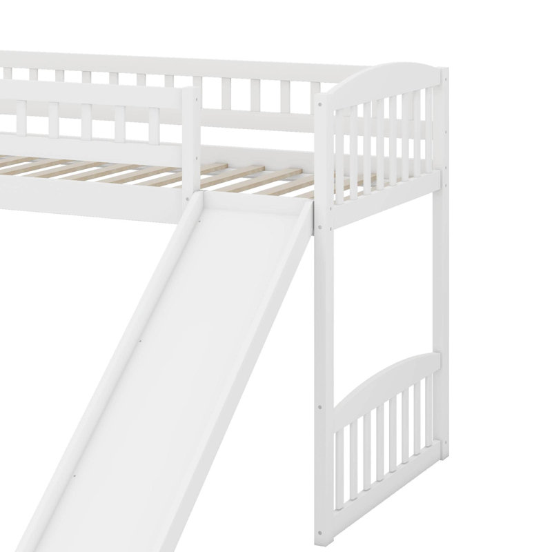Lit mezzanine simple avec glissade, Blanc