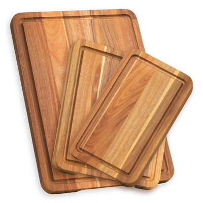 Howard Acacia cutting board - set of 3 (Large: 17 x 12 x 0.75; Medium: 12 x 10 x 0.75; Small: 12 x 7 x 0.75)