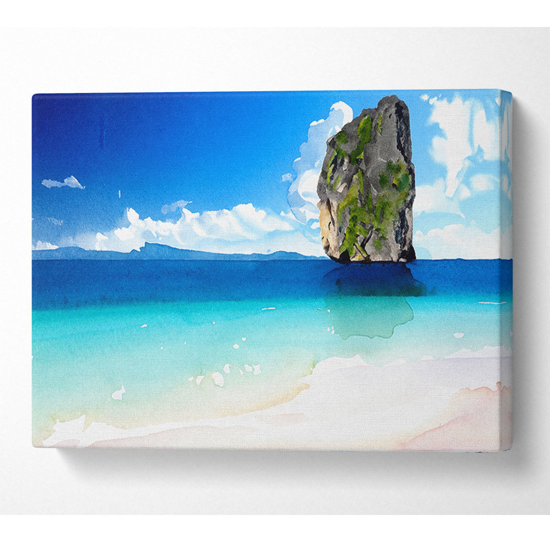 Sea Rock Thailand Leinwand Aquarell