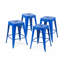  24 tabourets de comptoir en métal 24 po, ensemble de 4 tabourets de bar intérieur / extérieur empilables, bleu-46415772-46415773-46415774
