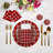 Xmas Ornament Red Round Beaded Placemat Smooth