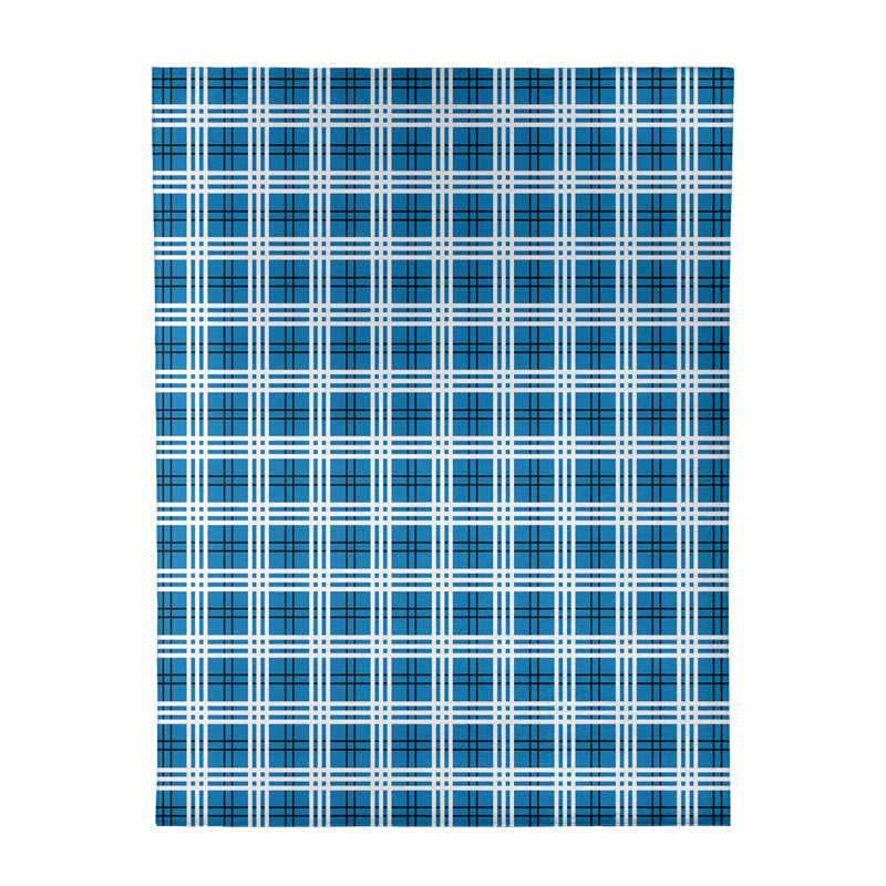 Tapis à carreaux bleu, Rectangle 8 pi x 10 pi