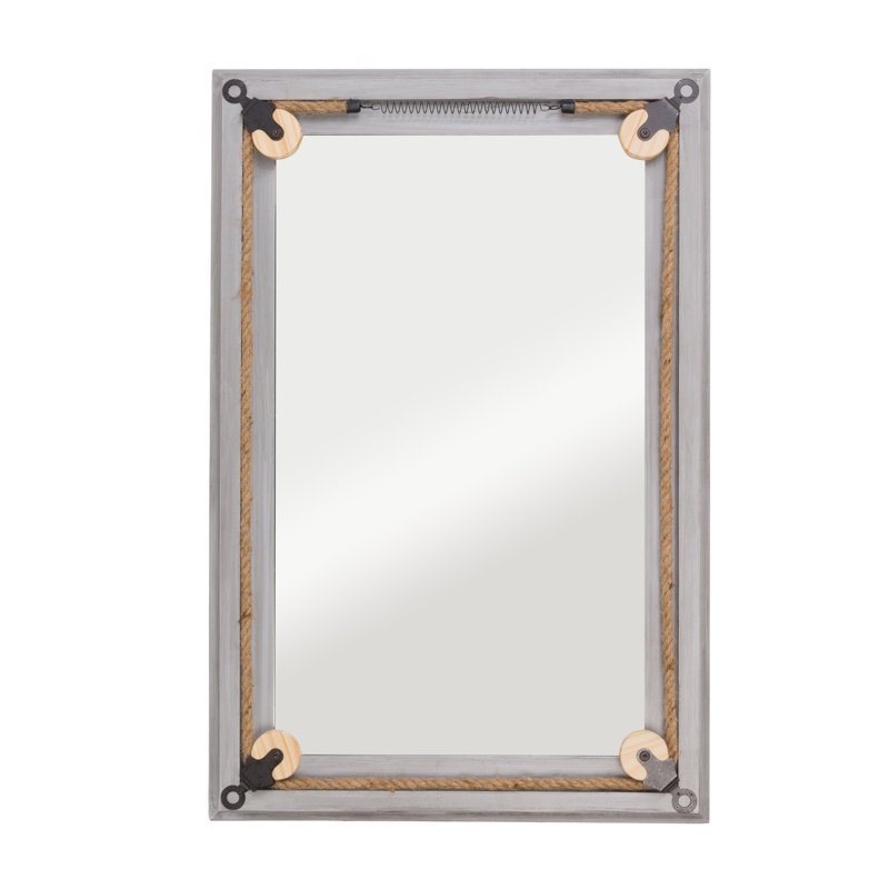 Clara Nautical Rectangular Wood Wall Mirror