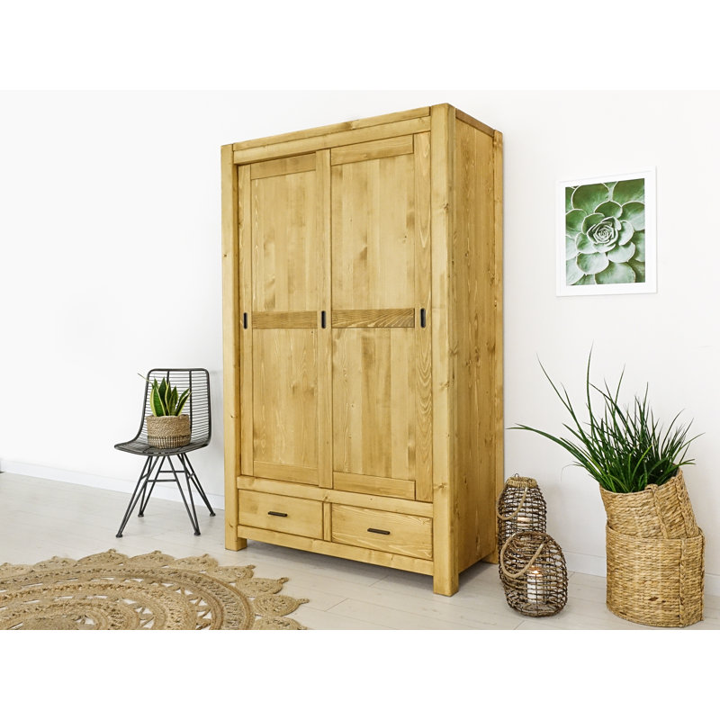 Mcchristian 2 Door Solid Wood Wardrobe