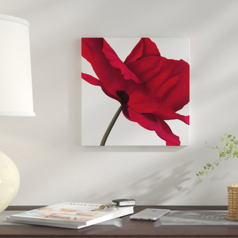 « papaver i », impression sur toile, H 48 po x l 48 po x P 1,5 po, Toile tendue, Pas de tapis