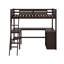 Lit mezzanine simple avec tablettes et bureau-2112855323