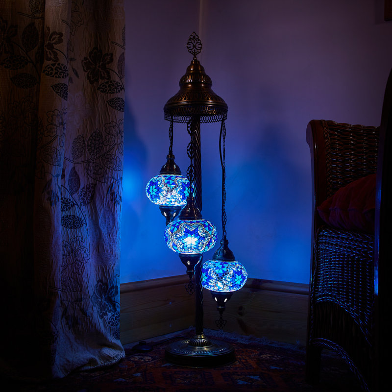 Karlie 102cm Antique Bronze Lighting Floor Lamp, Blue