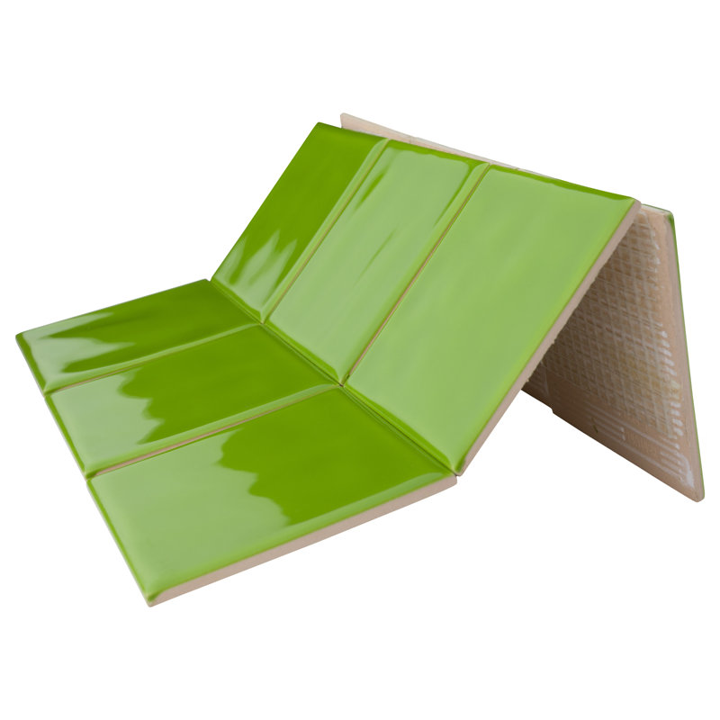 Twist Square Green Kiwi 11-3/4" x 11-3/4" Ceramic Mosaic Tile