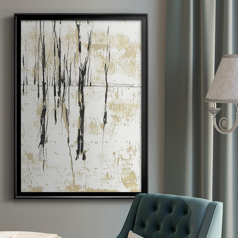 «Gilded Forest I», peinture encadrée sur papier, H 42,5 po x l 30,5 po x P 1 po, Noir