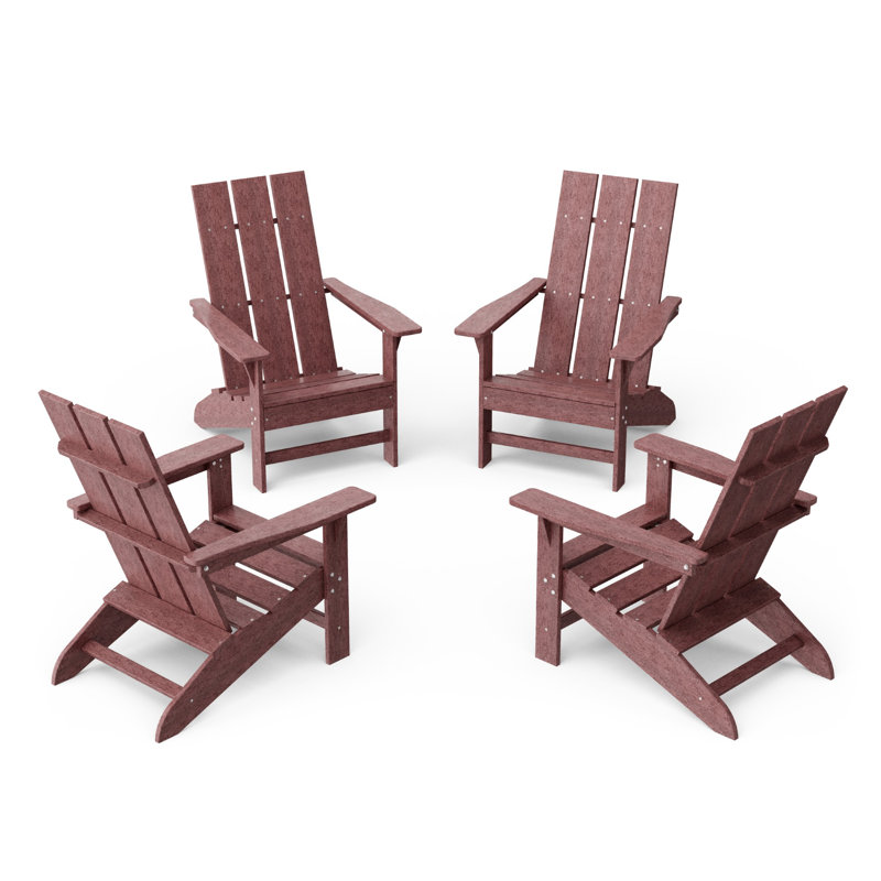 Freedom 4-Piece Modern Adirondack Conversation Set, Cherrywood