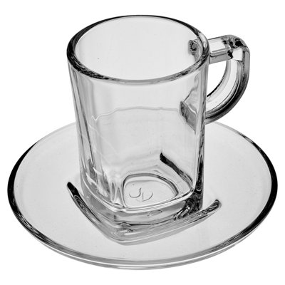 Glass Espresso Cup and Saucer