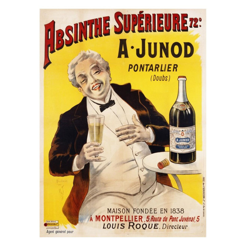 Affiche «Absinthe Superieure Beverage» par Inconnu - Estampe numérique, H 28 po x l 22 po