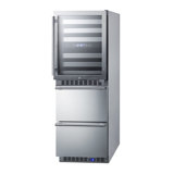 Summit Appliance Triple Zone 23.63'' 46 Bottle and Can Wine & Beverage Refrigerator