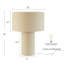 Ensemble de 2 lampes de table en tissu beige avec interrupteur marche / arrêt en ligne