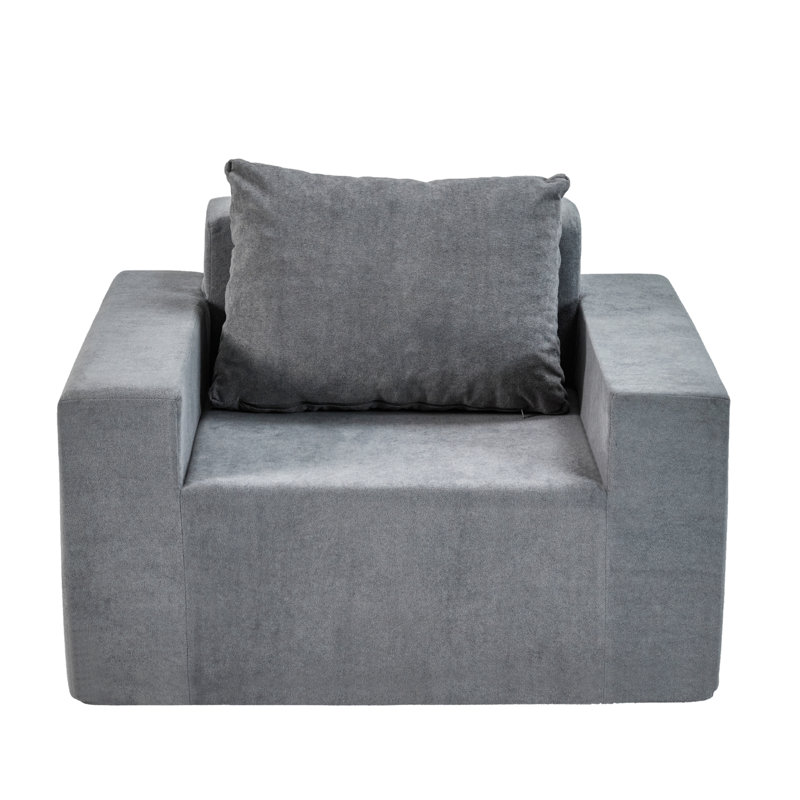 Sofa In A Box Foam Sofa Couch With Pillow, Bean Bag Chairs For Adults Stuffed High-Density Foam, Large Bean Bag Sofa For Living Room Bedroom Gaming Room