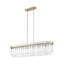 Luminaire suspendu linéaire 6 lumières avec verre d'eau martelé Hoisington-397833328