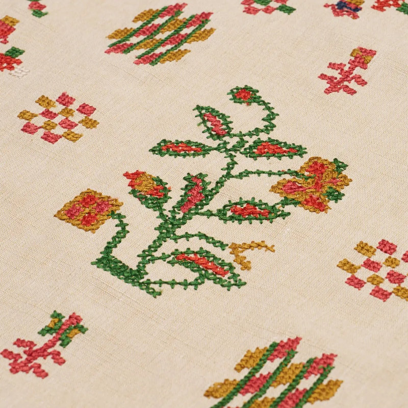 Fairview Cross Stitch Embroidery Fabric, Tan/Red