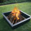 Parachute 36 po, anneau de feu carré en porcelaine recouvert de bois et acier de 2,75 mm