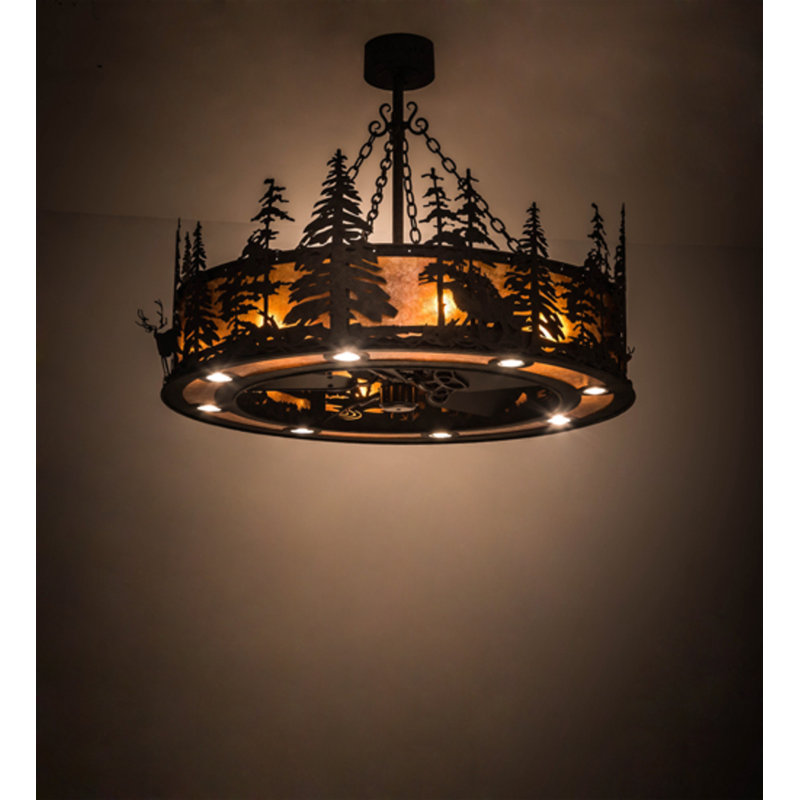Elk At Dusk Downrod Ceiling Fan