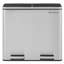 Poubelle à pédale multi-compartiments en acier inoxydable 2 x 6,3 gallons