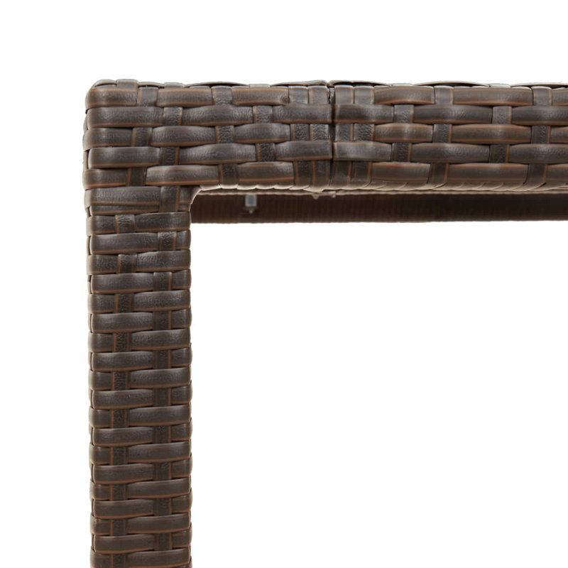 Tonbridge Rectangular Glass Outdoor Dining Table - 190 cm W 90 cm D, Brown