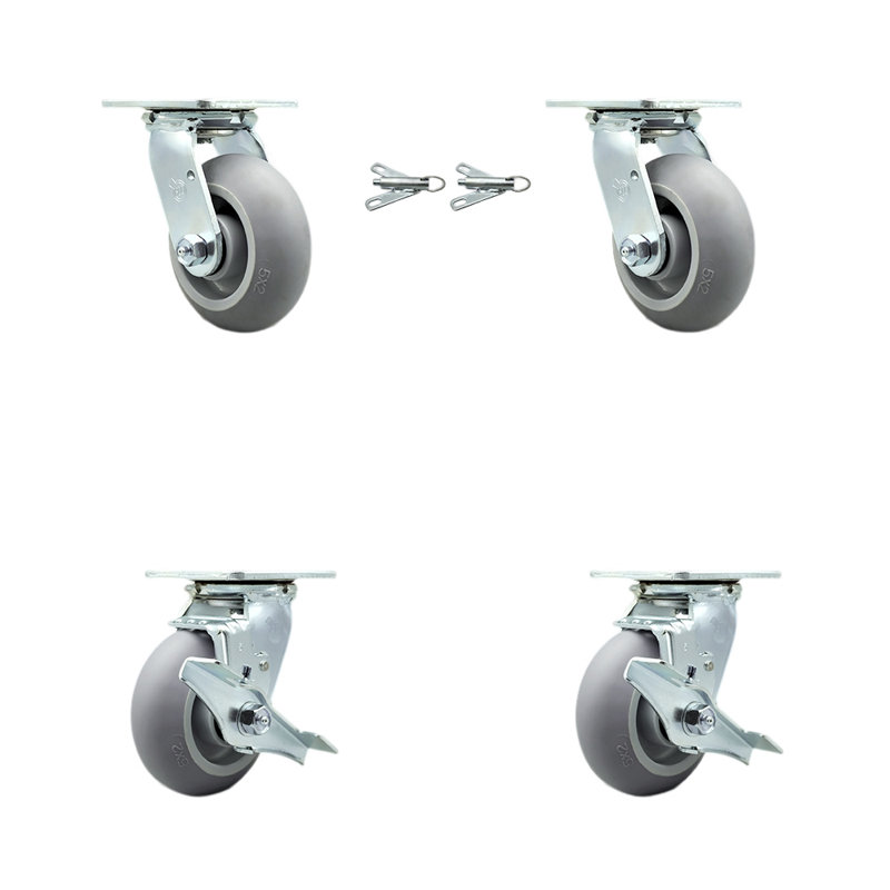 4-Piece Thermoplastic Rubber Caster Set