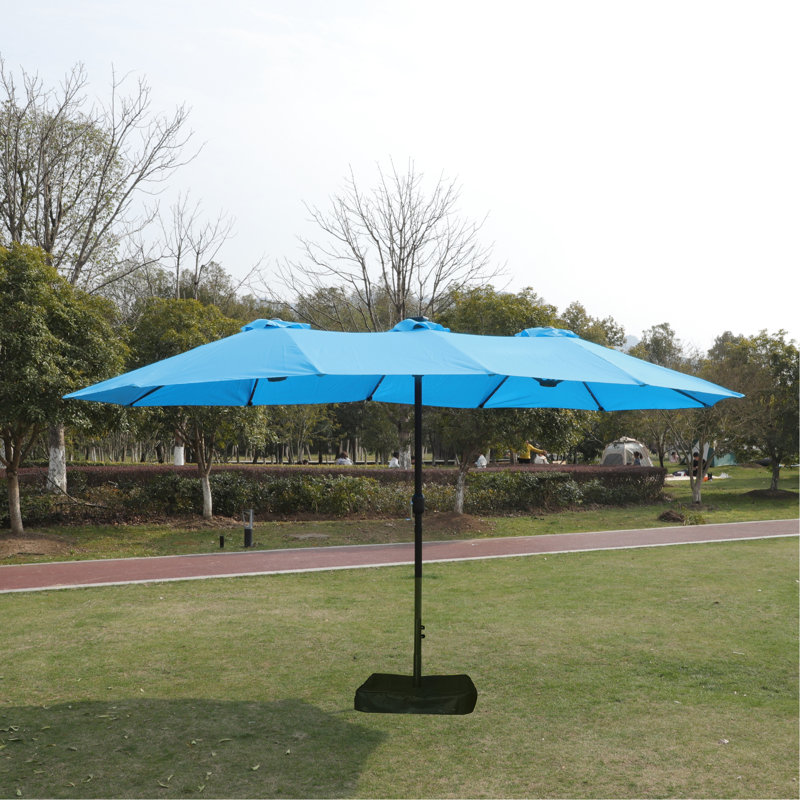 Parasol de protection 15X9pi avec base - bleu