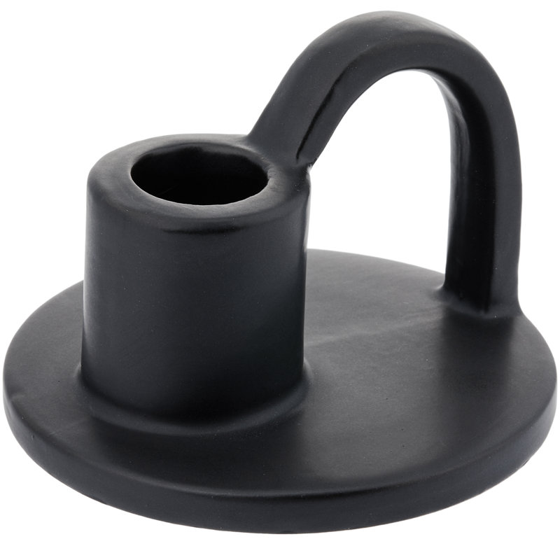 Petite chandelle conique en céramique Petite, Noir