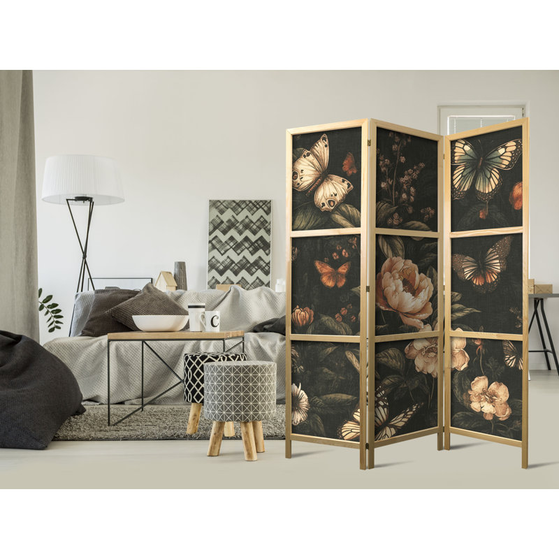 171cm H Solid Wood Folding Room Divider, 171cm H x 135cm W x 1.2cm D