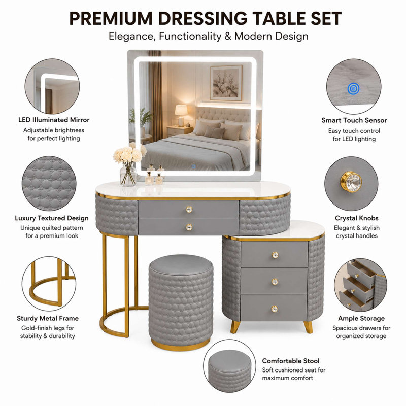 Dressing Table, Grey