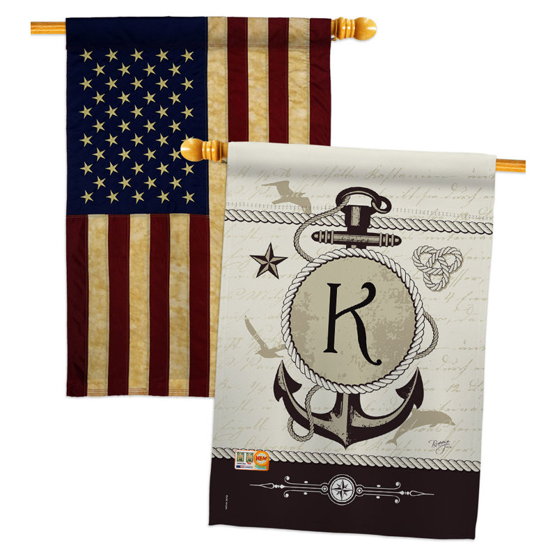 Drapeau de maison en polyester à 2 côtés 40 x 28 po, K