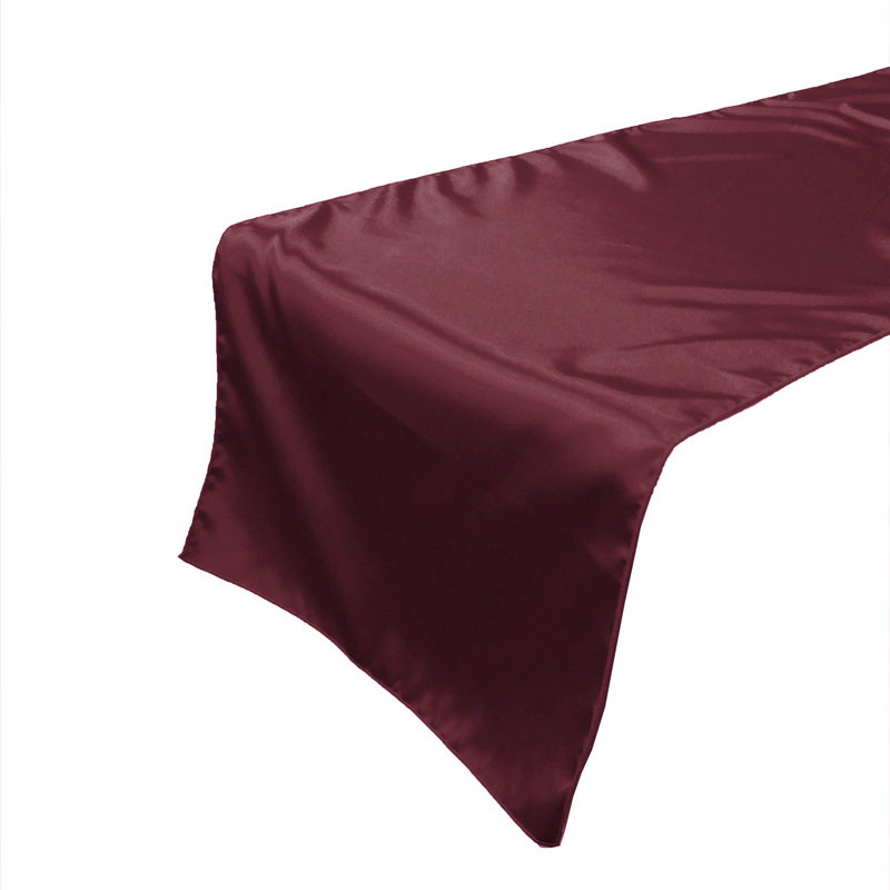 Karisha Rectangle Polyester Table Runnner, 144" x 24", Burgundy