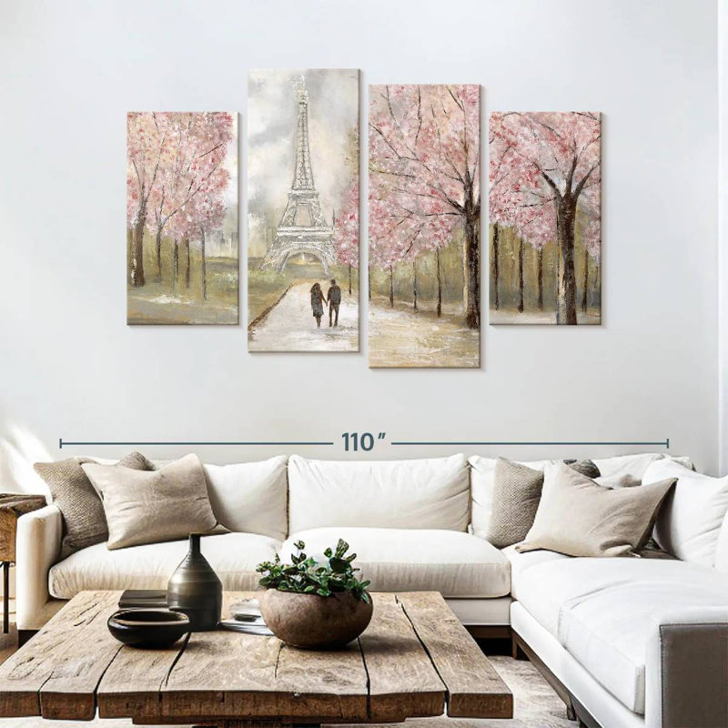 " Paris Stroll " 4 - Pieces, 54" H x 84" W x 1.25" D
