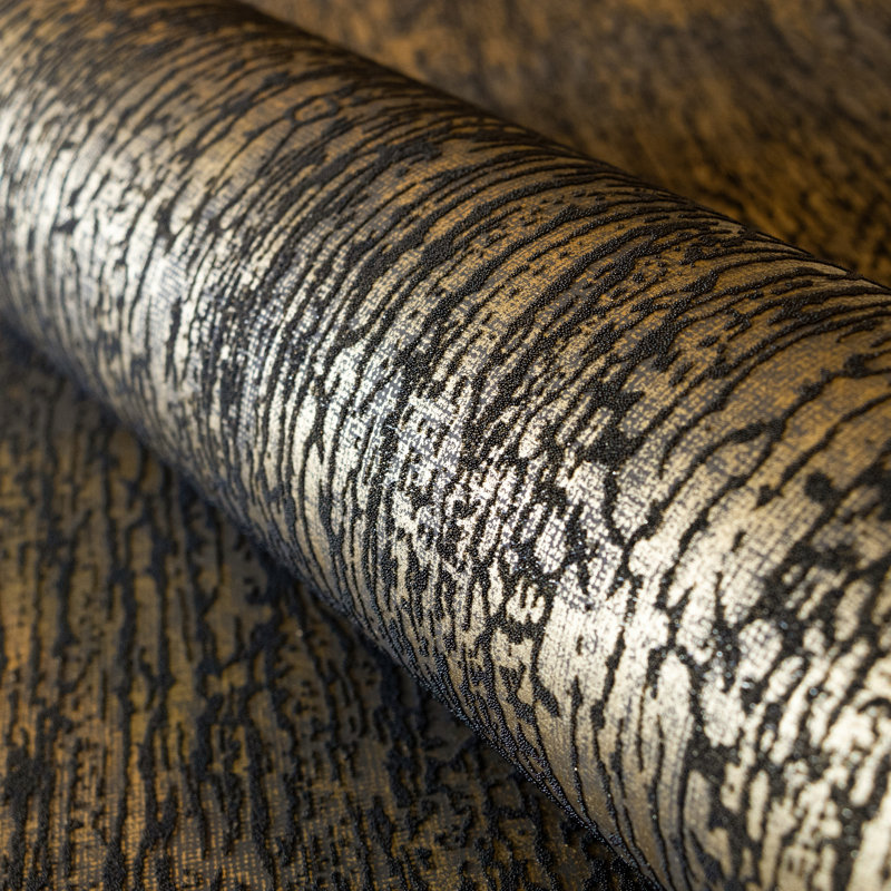 Ajayden Neptune Glass Stone Plain Texture 10.05m x 53cm Wallpaper Roll, Umber Brown