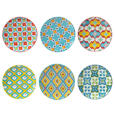 Certified International Damask Floral Set Of 6 Canape Plate, 6" 6 Asst