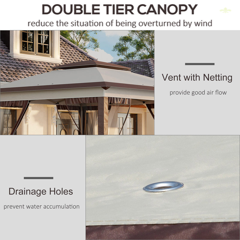 Pop Up Canopy Tent With Netting And Carry Bag, Instant Sun Shelter