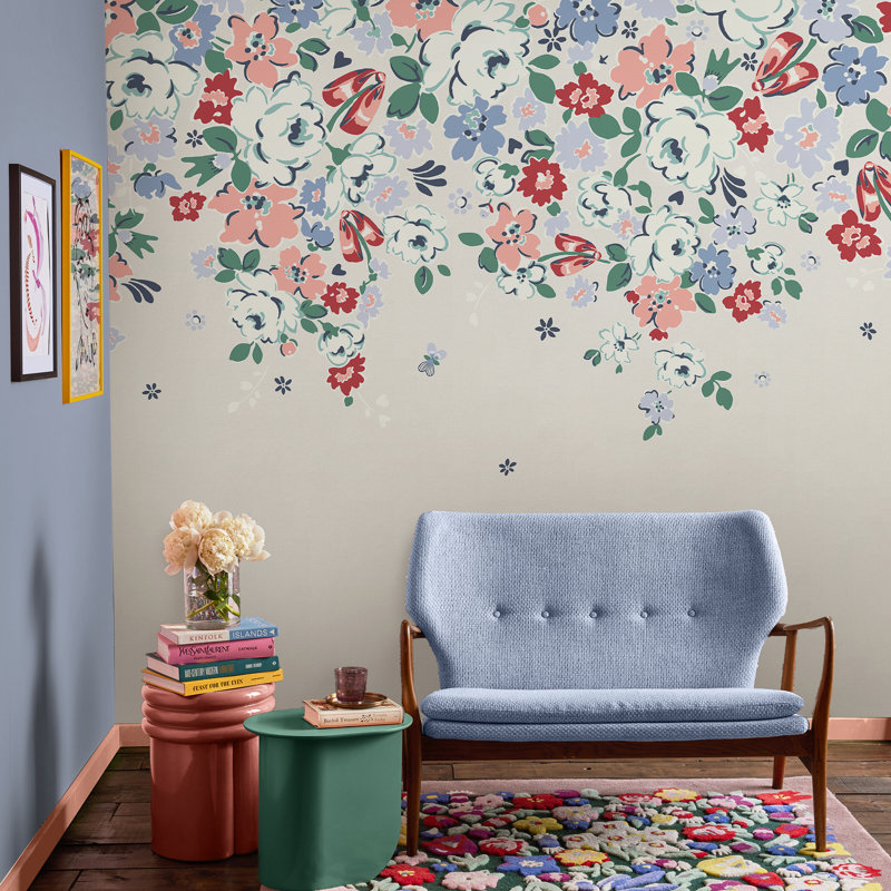 Cath Kidston Clifton Floral Made to Order Fixed Size 4m x 2.5m Mural, Beige
