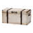 Iridium Storage Trunk in Vintage Weathered White Canvas, 15.83" H X 31.56" W X 15.93" D