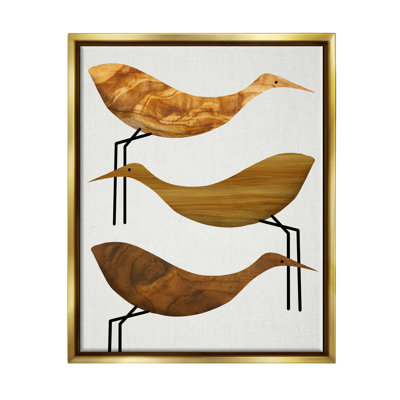 Toile abstraite, cigognes et oiseaux rustiques, art mural par Daphne Polselli