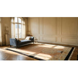 Antique Art Deco Room Size Wool Salmon Rug