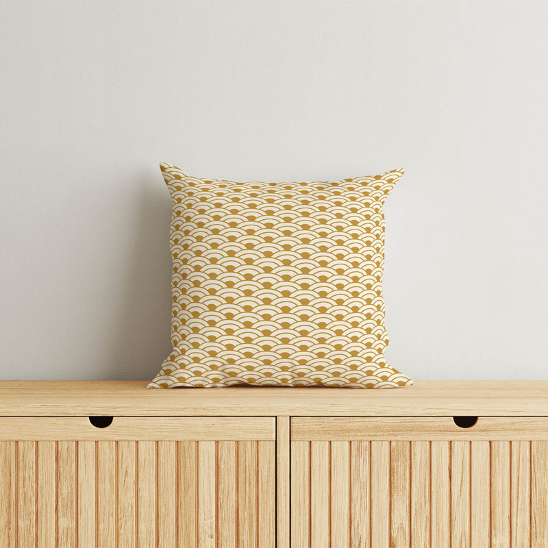 Coussin décoratif Traditional Traditional Wave, Golden Ochre Geometric