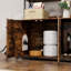 Enceinte cachée pour litière avec 2 tablettes de rangement et bloc-notes, bibliothèque pour chat noir-1385742671